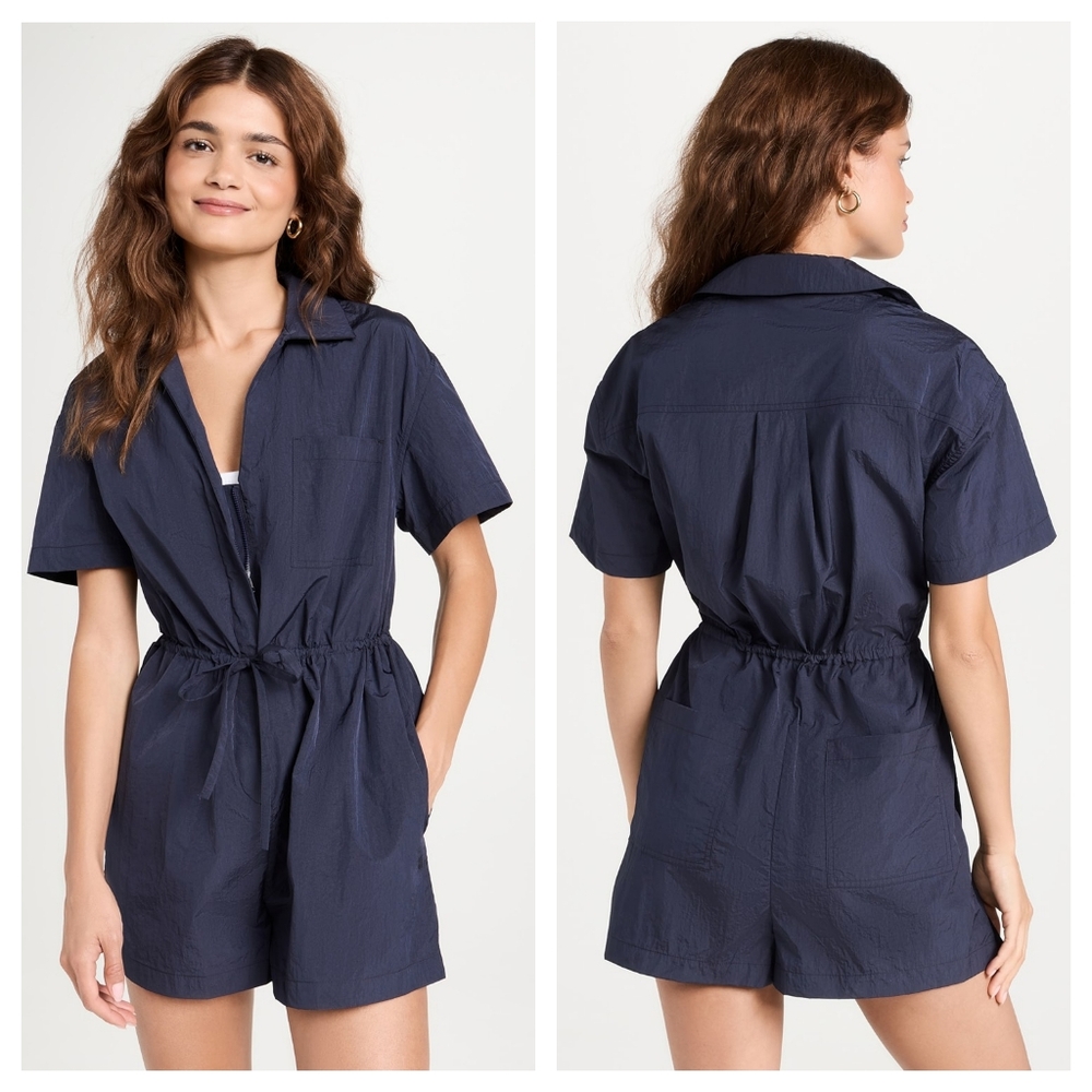 Sweaty Betty Anytime Short Sleeve Romper Navy Blue Size 8